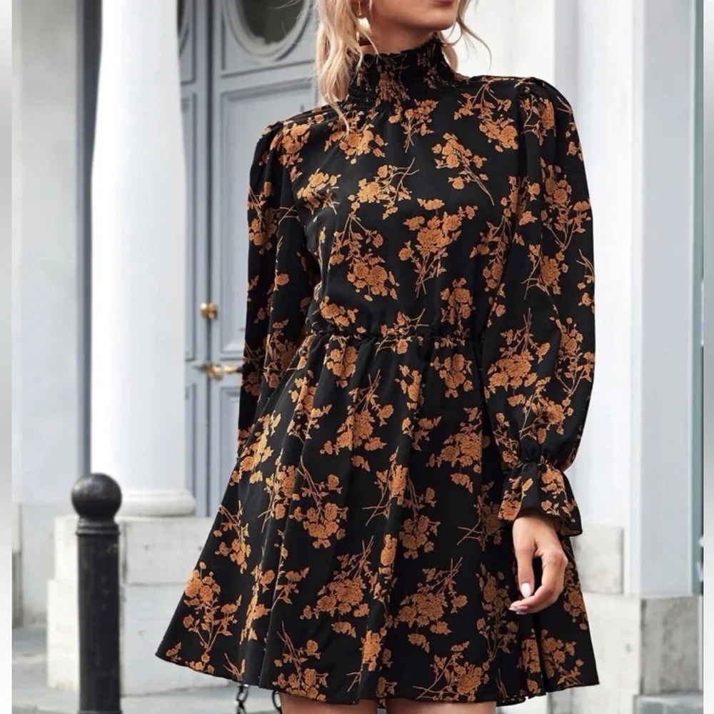 chinese dress ladies Buy Floral Abstract High-Neck Dress main image 0